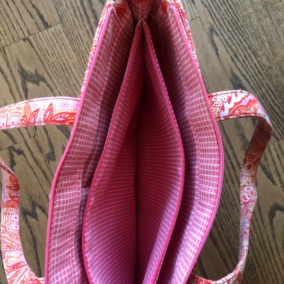 Vera Bradley Bags Vera Bradley Pink Sorbet Zip Top Tote With Interior Zippers Poshmark